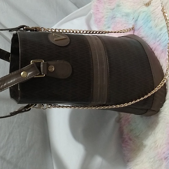 Mario Valentino Vintage Shoulder Bag W Unbranded Gold Chain Strap - Picture 5 of 16